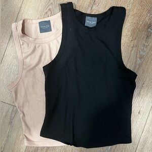 BUNDLE- Women’s Olivia Rae Black and Cream High Neck Tank Duo